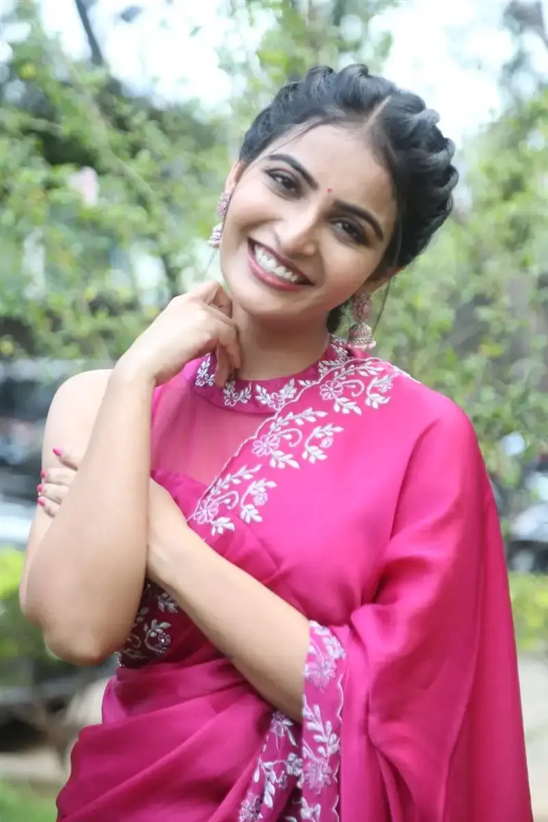 Actress Ananya Nagalla Red Saree at Anveshi Movie Release